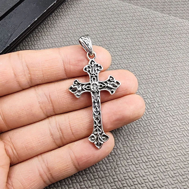 Imagem -05 - Sterling Silver Cross Pingentes para Homens e Mulheres Nova Moda Videira Eterna Totem Jesus Amuleto Jóias Bocai-s925