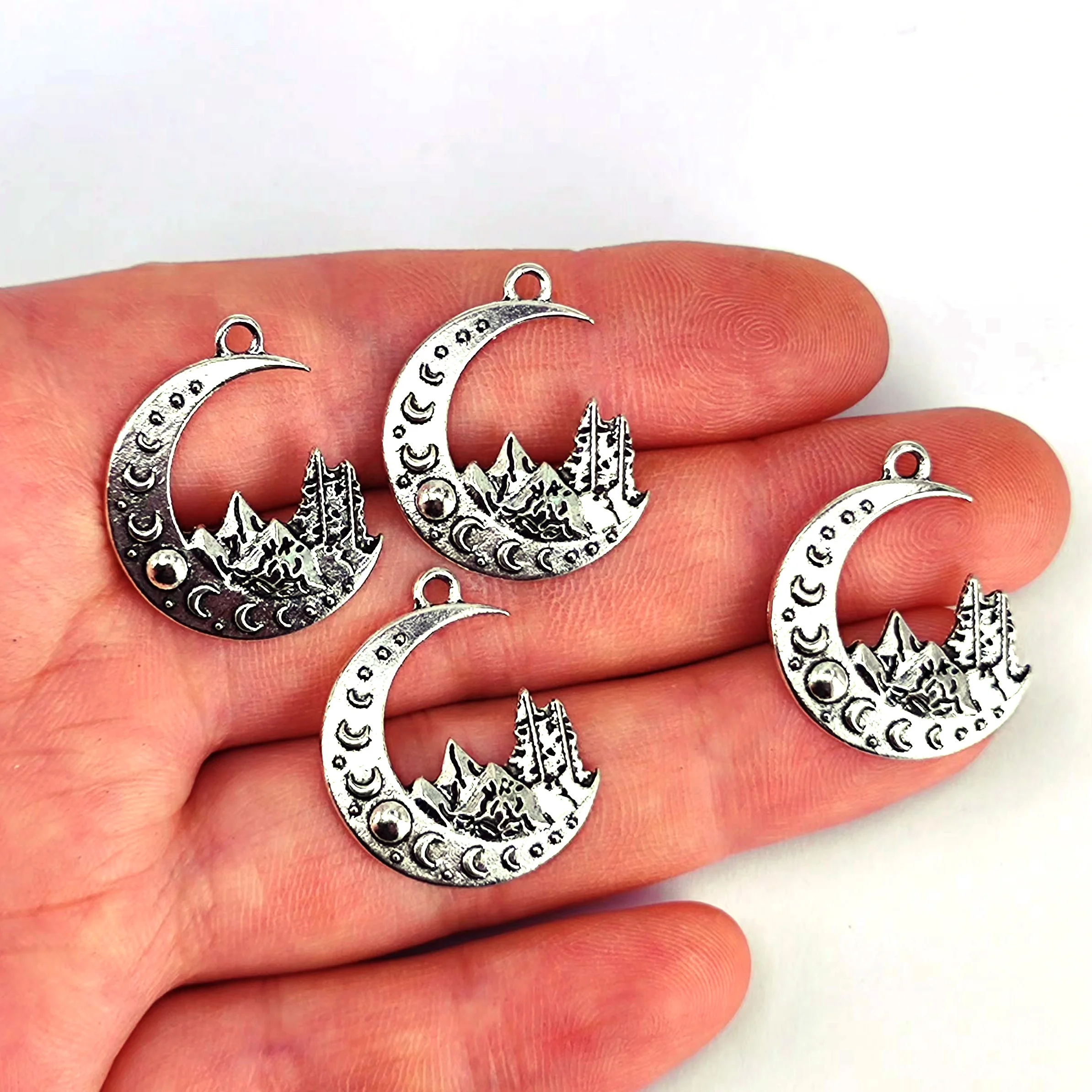 50pcs free shipping lunar eclipse moon mountain tree charm making jewelry findings for DIY earring necklace