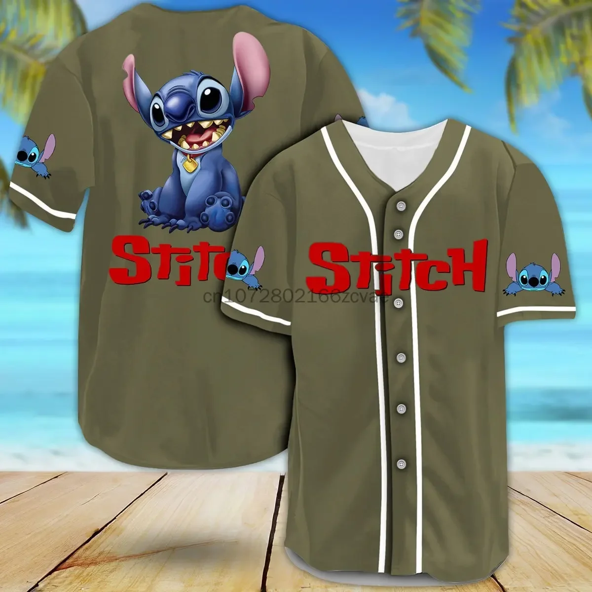 Disney Stitch Baseball Jersey Summer Streetwear Custom Name Disney Baseball Shirt Men And Women Short Sleeved T-Shirt