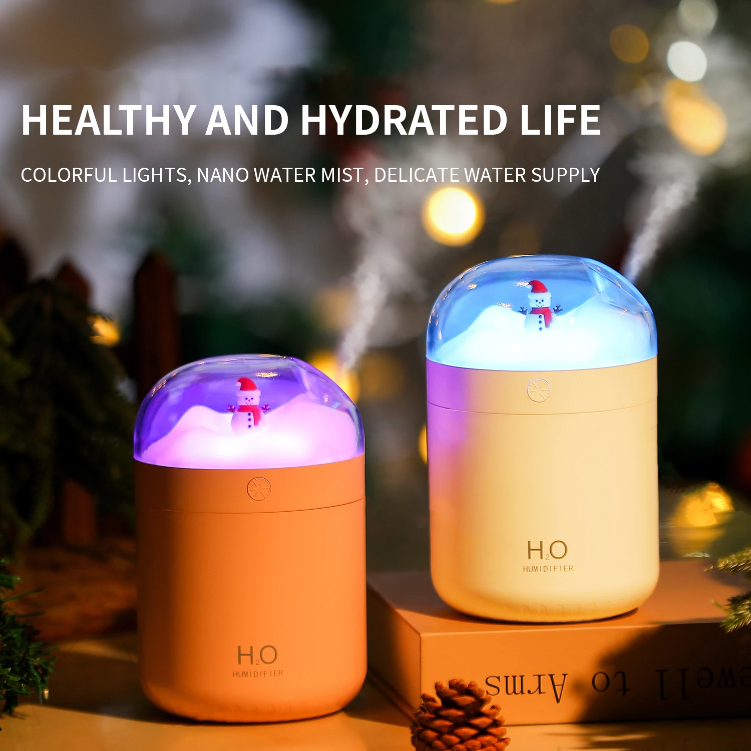 

1PC USB Powered Mini Air Humidifier with Colorful Ambient Night Light Perfect for Home Office Humidification Christmas Gift