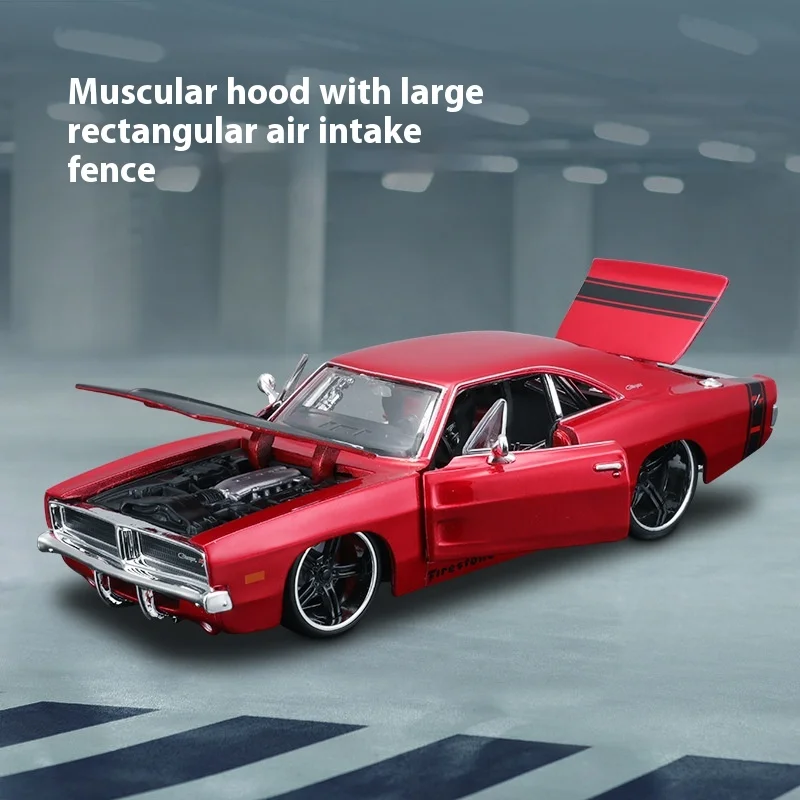 Dodge 1969 DGE chargerr/t Car Metal Maisto 1:24โมเดลรถยนต์อัลลอยด์สามารถเปิดได้ในหลายสถานที่เพื่อรวบรวมของขวัญ