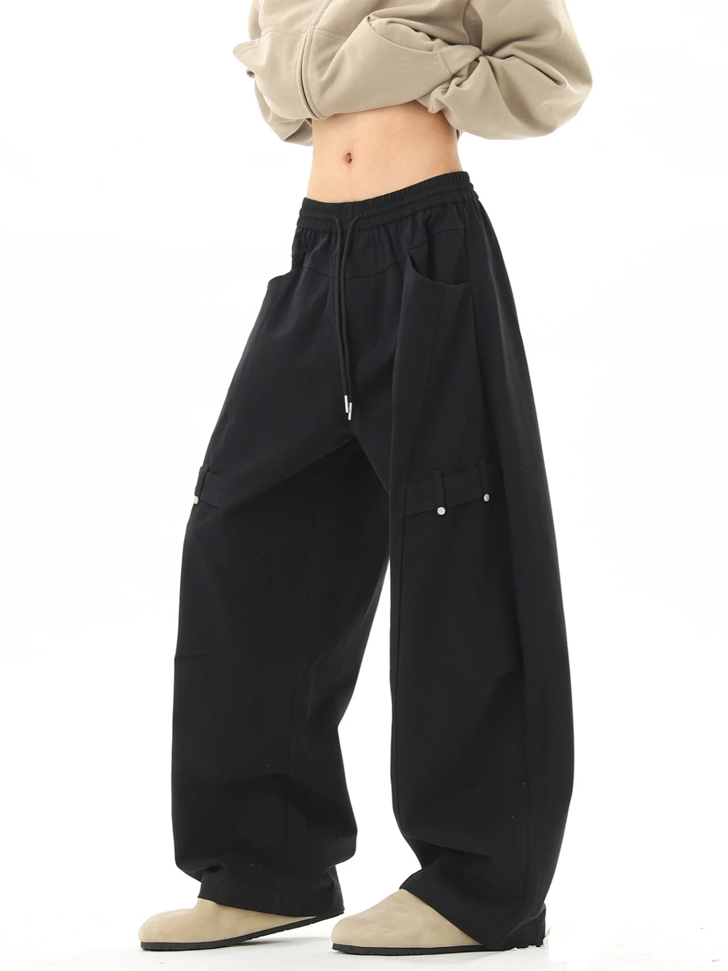 

Cleanfit Men's Bent Knife Design Straight Leg Wide Leg Pants American Workwear Trousers Loose Fit Autumn Faion Brand