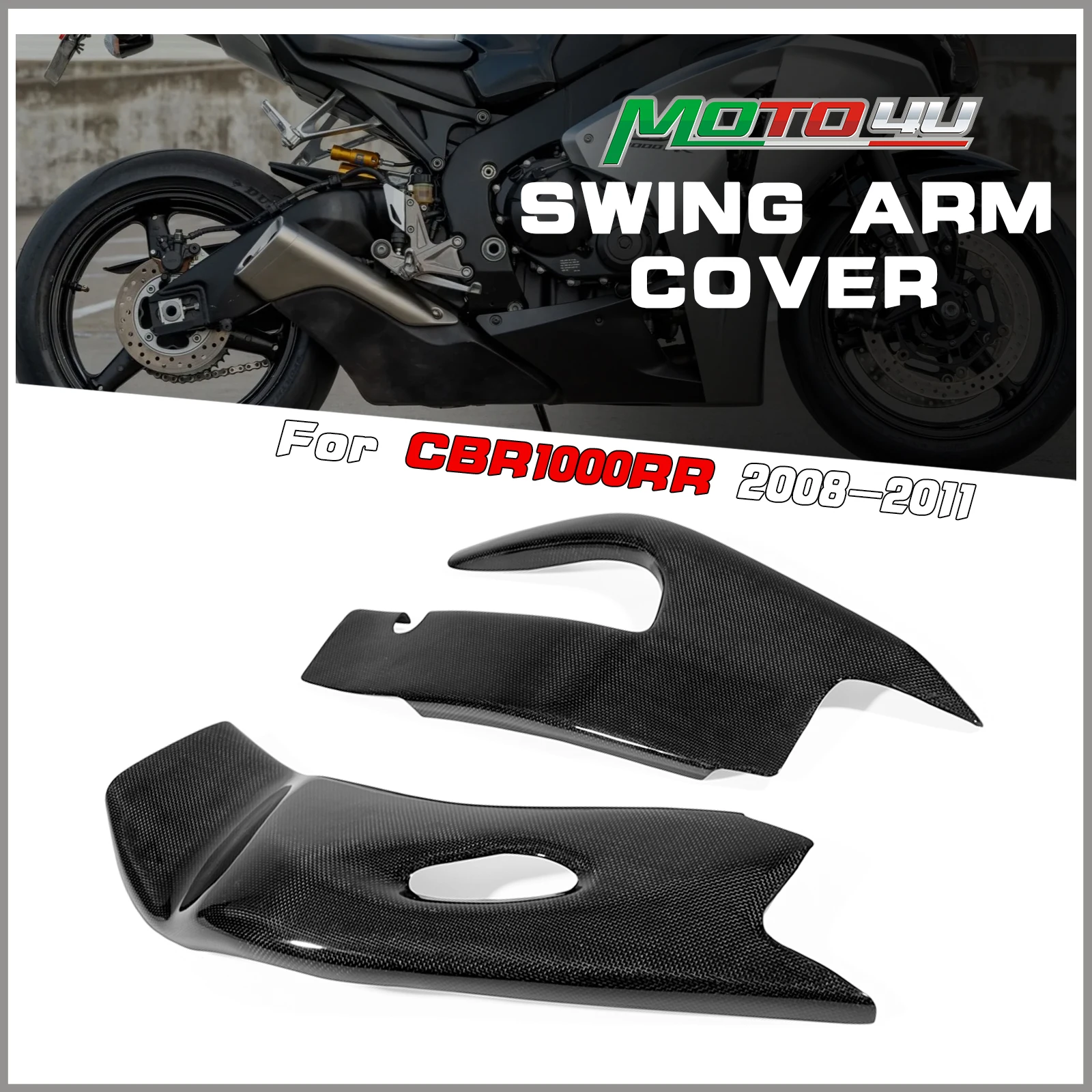 Real Carbon Fiber Motorcycle Swing Arm Cover Swingarm Covers Protectors Gloss For HONDA CBR1000RR CBR 1000RR 2008 2009 2010 2011