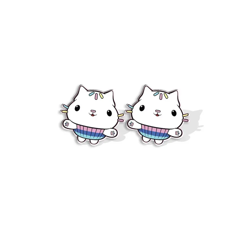 Gabby Dollhouses Stud Earrings for Women Girl Anime Cartoon Cat Kawaii Jewelry Accessories Kids Girl Cute Earring Birthday Gifts