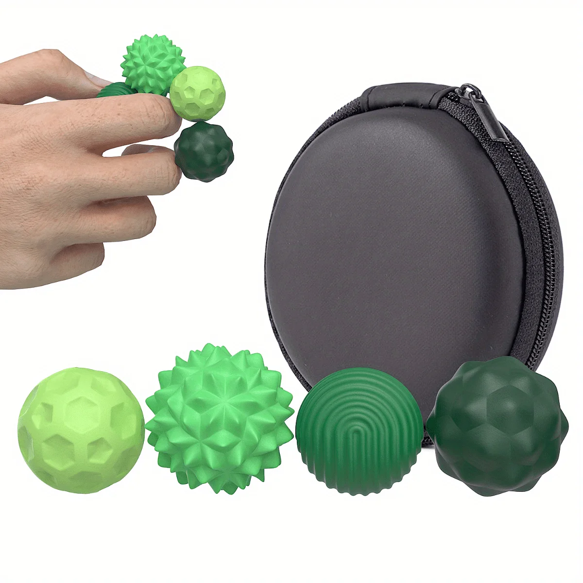 

4pcs magnetism Silicone Grip Strengthener Balls, Hand Exerciser Set, Durable Finger & Palm Workout Tools, Assorted Patterns