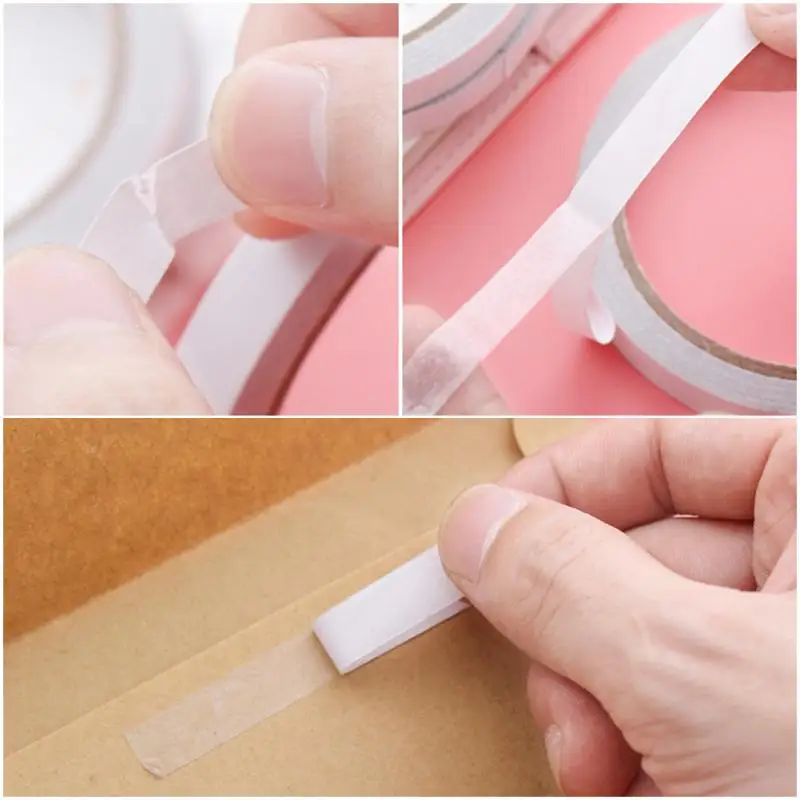 Double Sided Tape Super Strong Double Faced Powerful Hand Tearing Adhesive Tape For Fixing Mounting Pad Sticky Paper 8M 1Roll