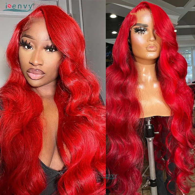 

Hot Red Lace Front Human Hair Wigs For Women Body Wave Burgundy Lace Front Wig Colored 13X4 Hd Lace Frontal Wig Human Hair Remy