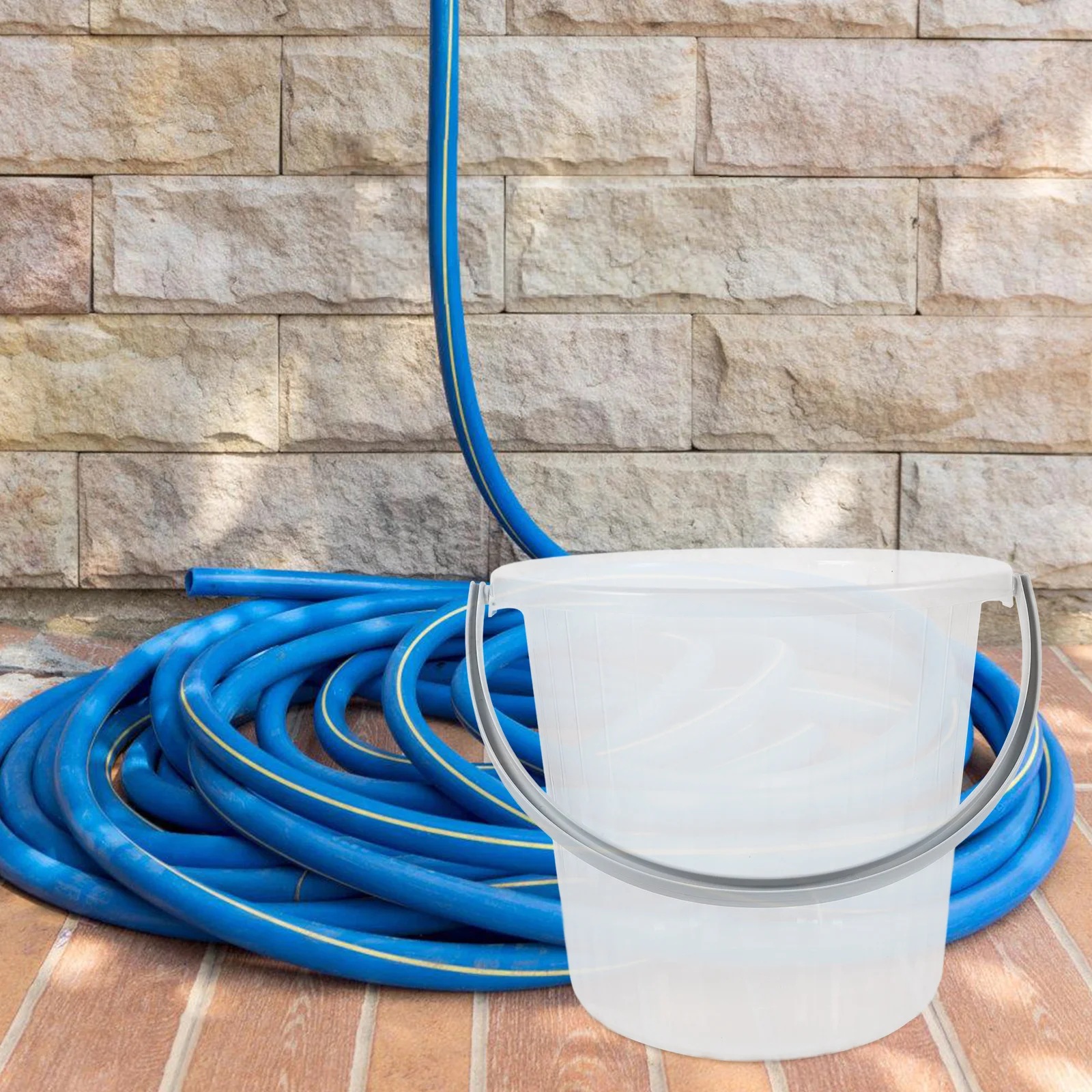 

Durable Plastic Water Bucket Large Capacity Portable Design Transparent Body Easy Carry Car Washing Bucket for Home