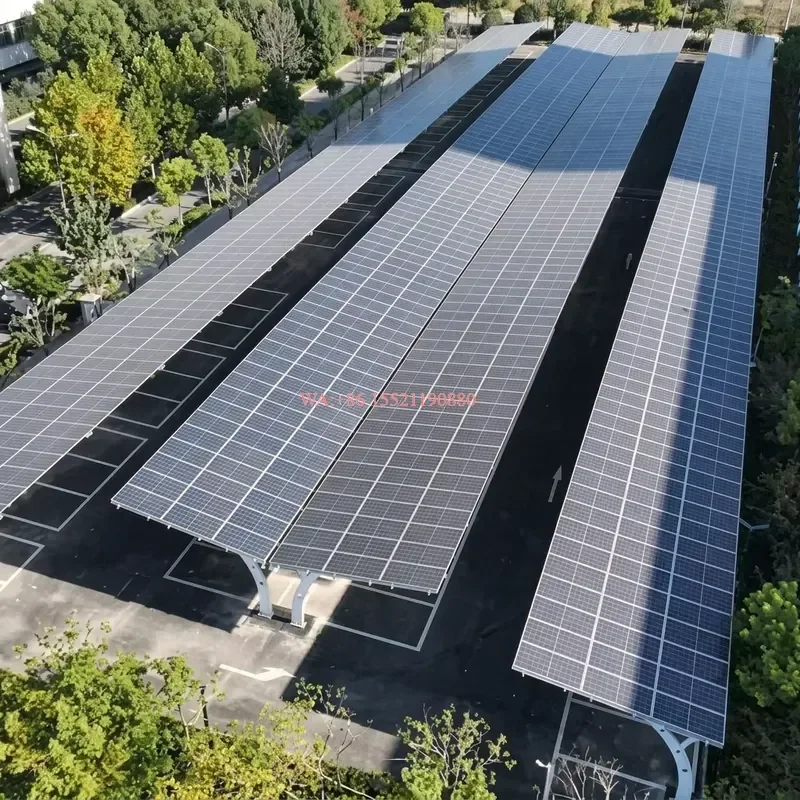 wmwmnu PV Solar Carport System with Hot Dip Galvanized Steel Main Structure Achieving Simultaneous Functions