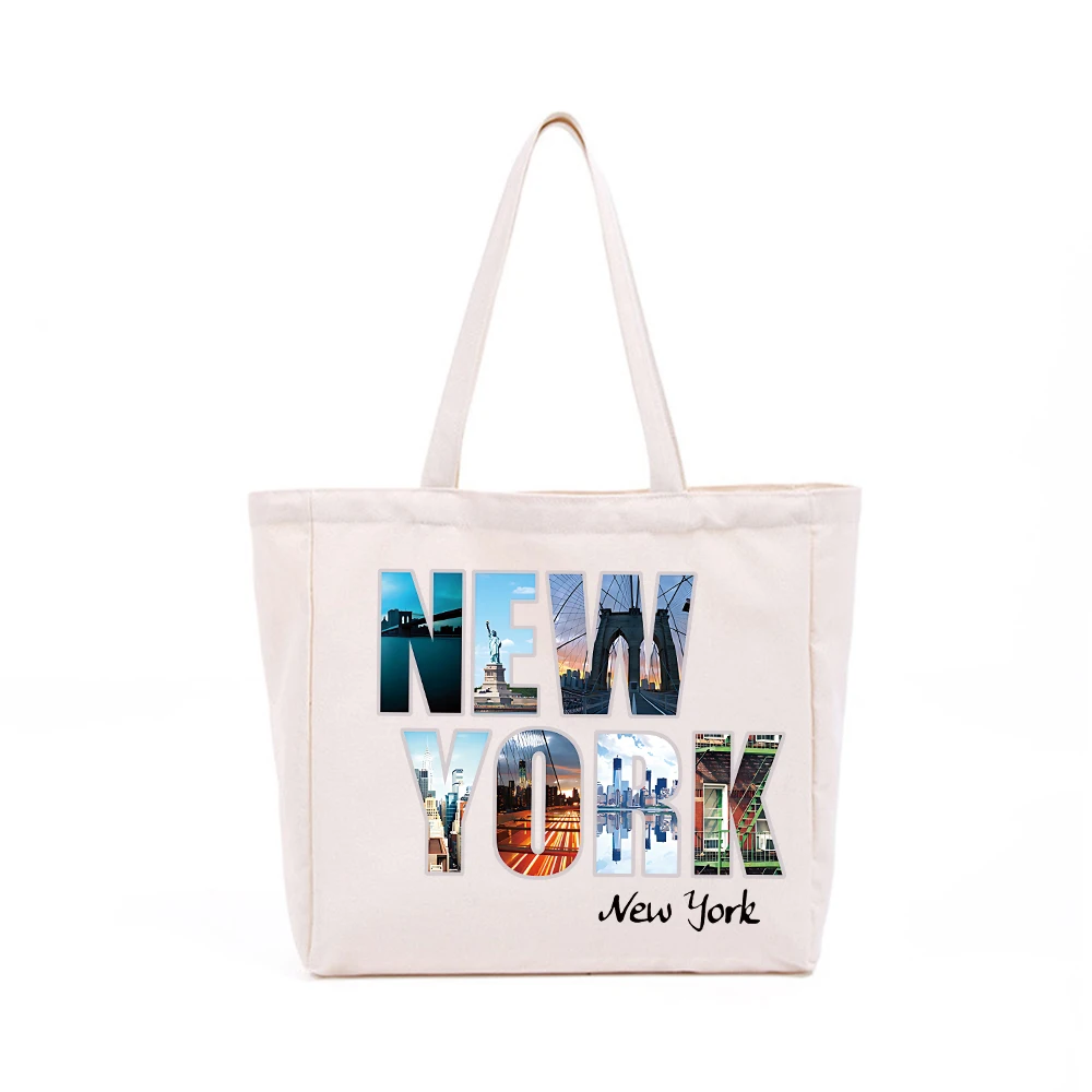 

Сумка-шоппер 34*31*12 см, многоразовая, из ньюйоркского холщового калико, для продуктов, тканевая сумка для покупок