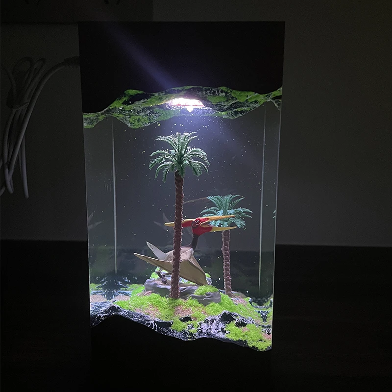 Pterosaur Resin Light Dinosaur Figure Table Lamp Beautiful Bedroom Ornament Jurassic  Scence Room Decorations Iterm USB Charge