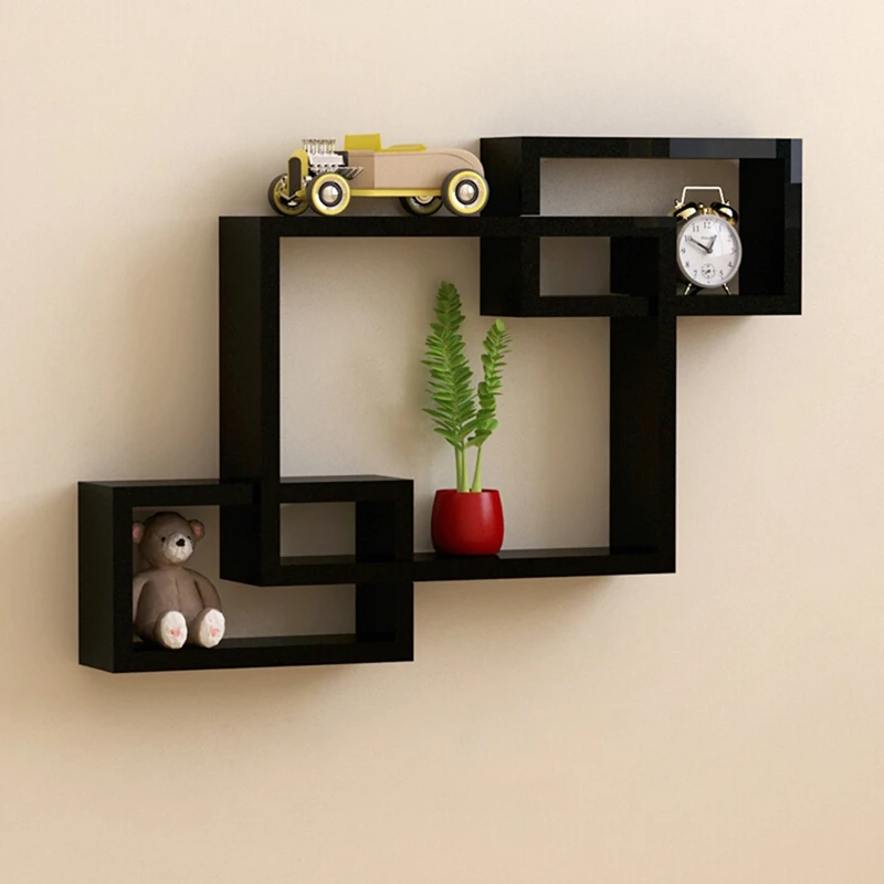 Cubic Floating Shelf Interlocking Decorative Wall Frame, Geometric Frame Of Living Room, Bedroom And Bathroom