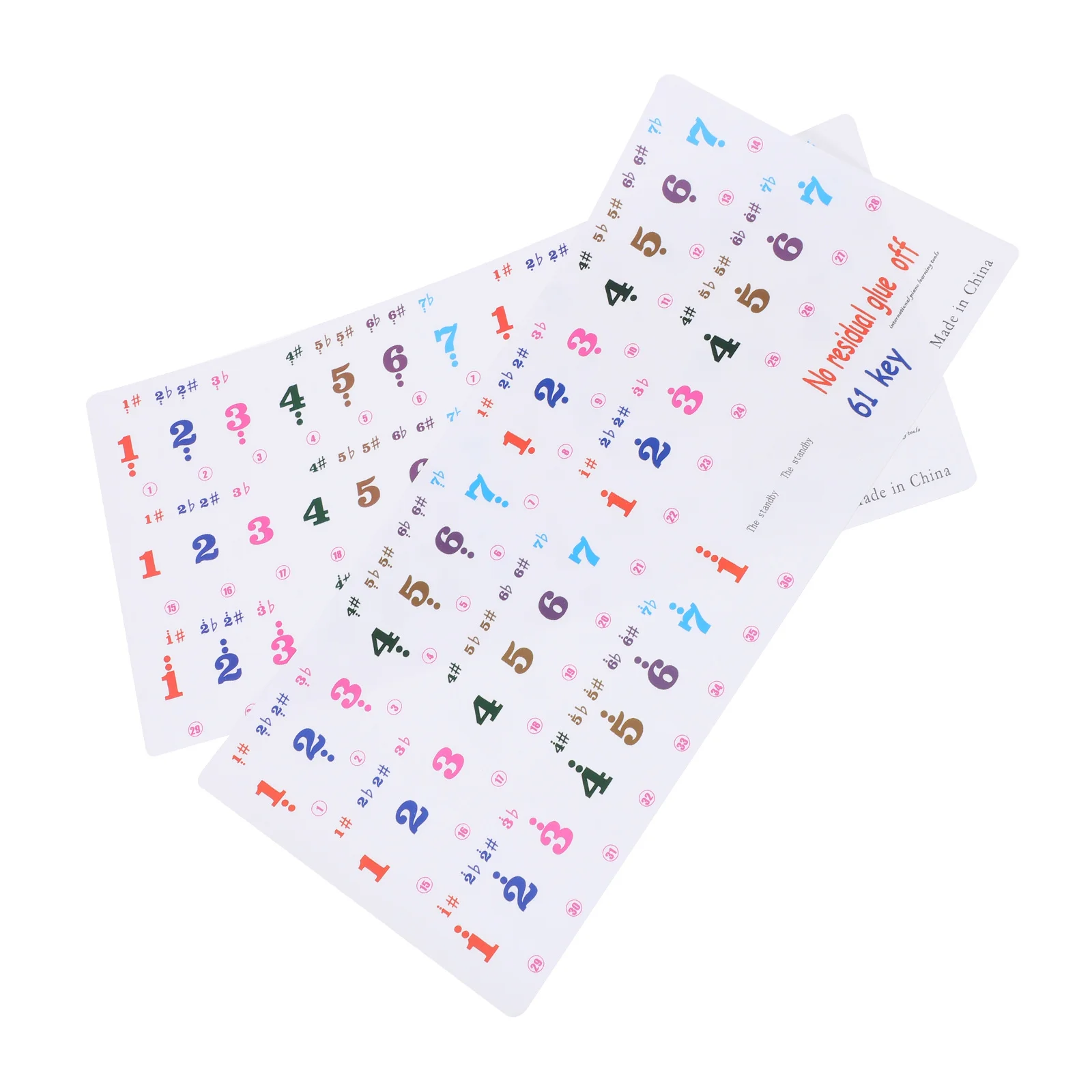 2 قطعة ملصقات لوحة المفاتيح 2 ورقة شارات البيانو للمبتدئين سهلة التطبيق إزالة لا بقايا لوحة المفاتيح الإلكترونية تسمية الموسيقى #2