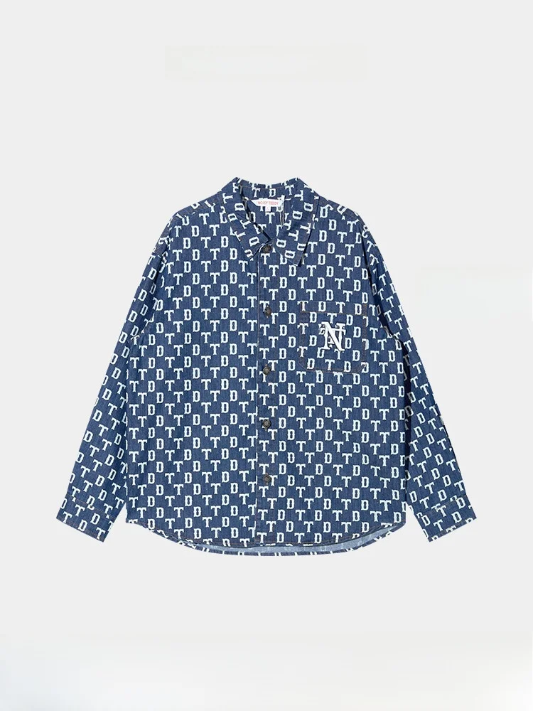 

Noisy Teddy ex Loose Fit Linear Print Denim Jaet Casual Sle Women's Faion Outerwear Autumn New Arrival