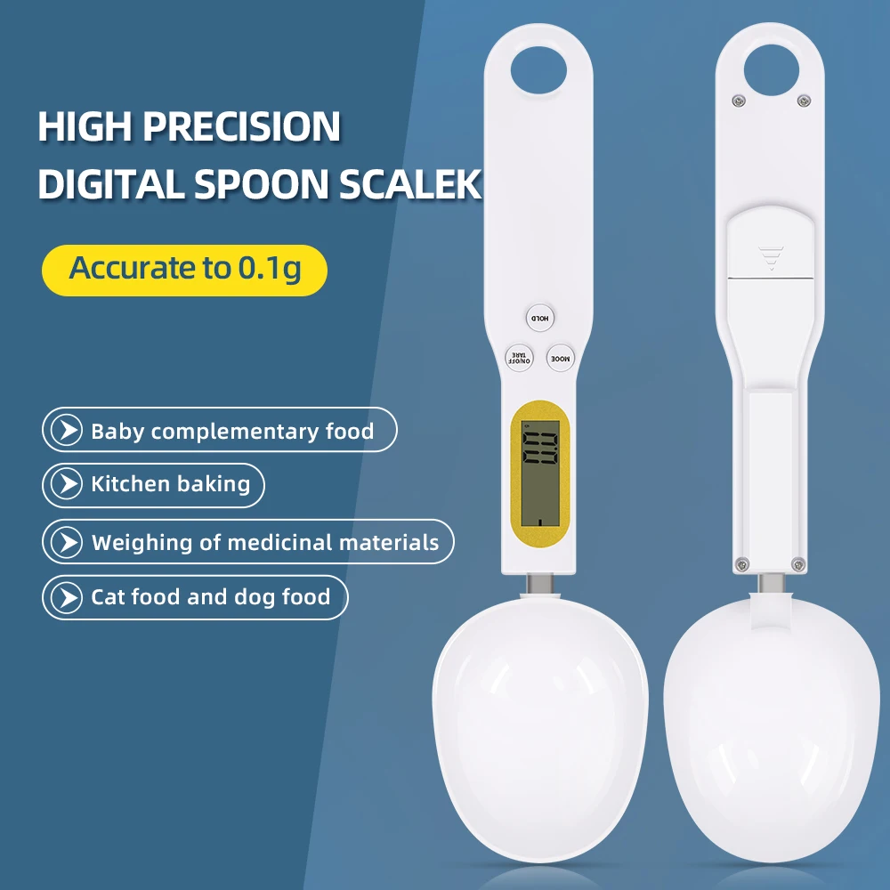 Báscula de cuchara Digital de 500g y 0,1g, báscula electrónica de peso para cocina, báscula portátil para leche en polvo, levadura, cuchara para comida, para cocinar y hornear