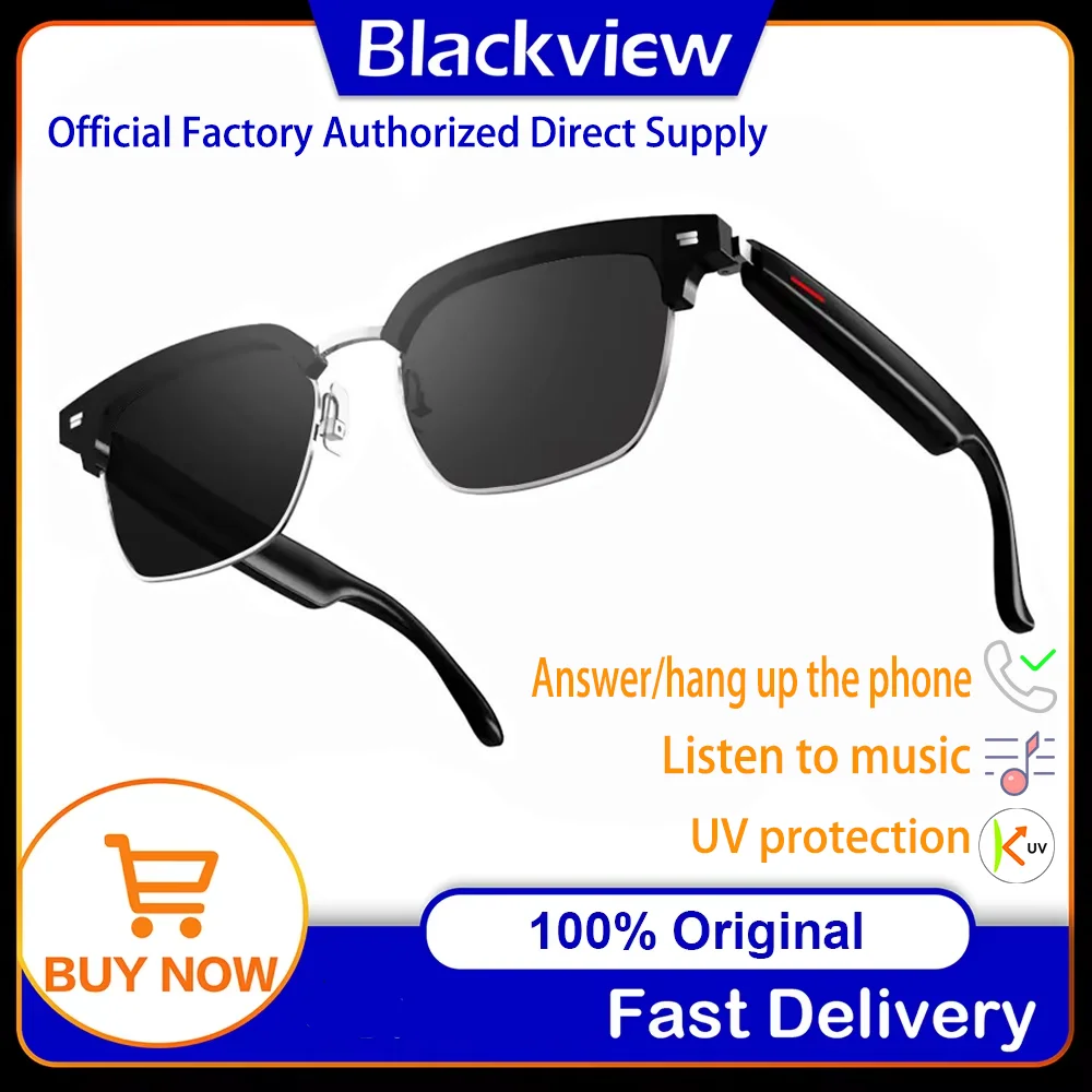 Blackview-gafas de sol inteligentes a la moda, inalámbricas, con Bluetooth, con Control táctil, Anti-UV, para deportes al aire libre, para hombre y mujer