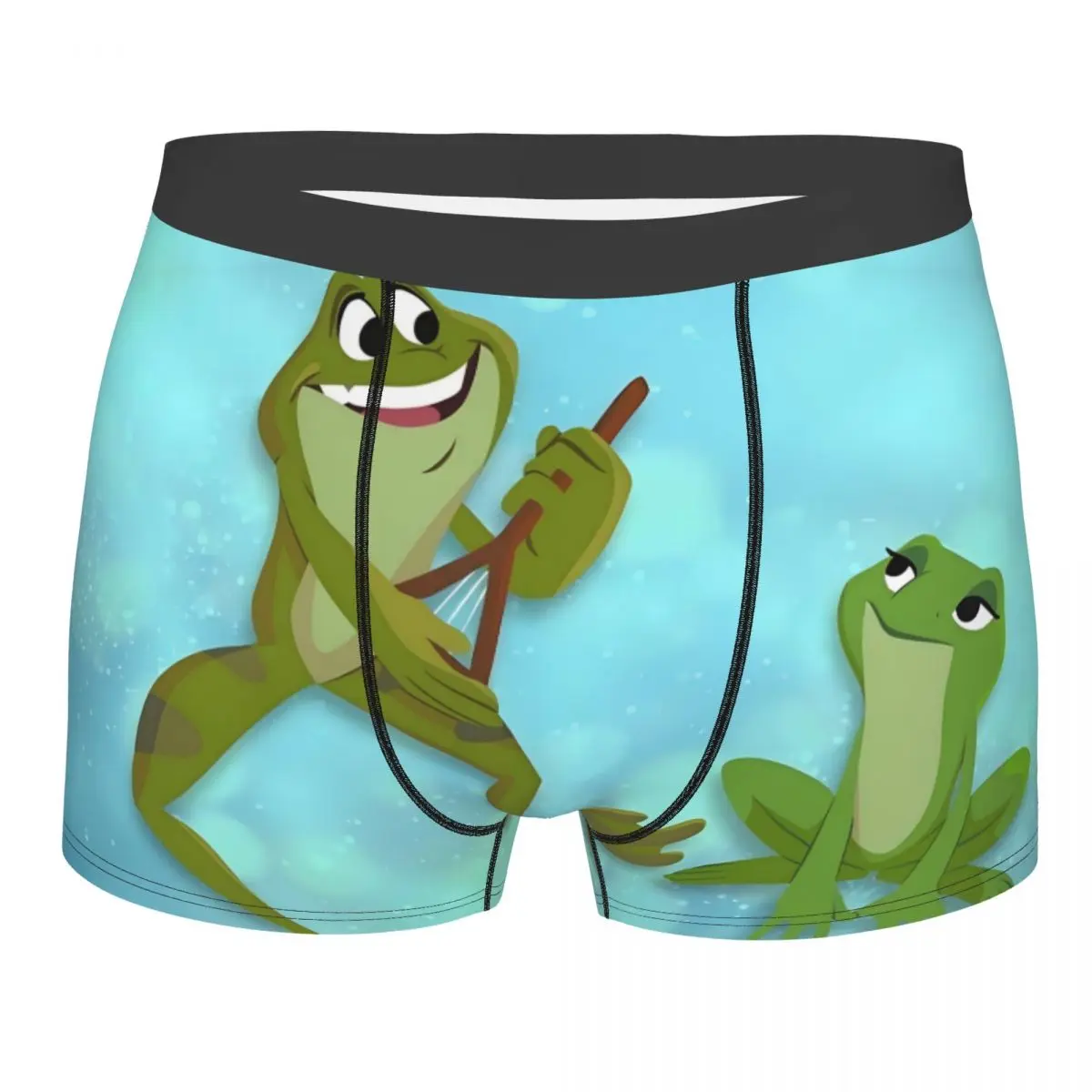 

Модные боксеры принцессы Тианы на заказ, шорты, мужские трусы, дышащие трусы принцессы и лягушки, нижнее белье