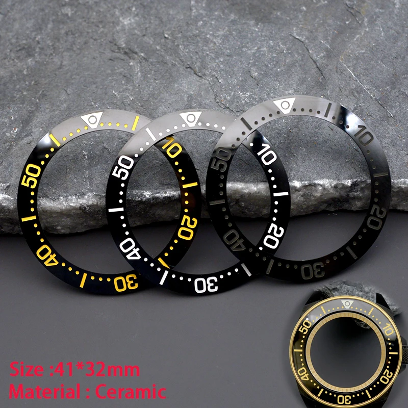 41*32mm Watch Bezel Insert Ceramic Fit Samurai Black Series PROSPEX SRPB55K1 Watch Case For Men's Watch Repair Parts Gift