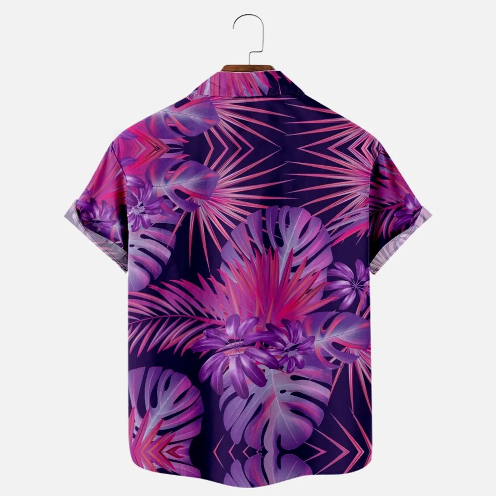 Men's Fashion T Shirts Hawaiian Tropical Camicias 3d Print Cozy Casual One Button Shirts Short Sleeve Beach Oversized Clothes 19