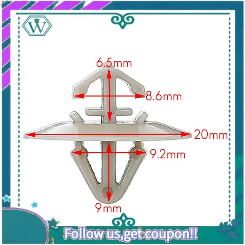 AA92-100Pcs Clips For Renault Kangoo Trafic Nissan Primastar Opel Vivaro Traffic Side Moulding Lower Protection Door Trim