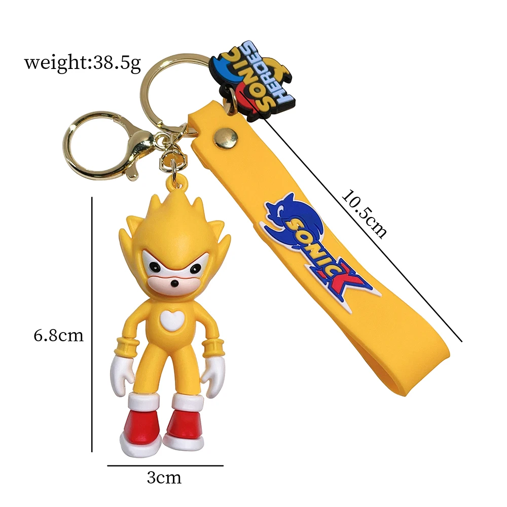 Cartoon Super NIc Cute Variable Speed Sonic Keychain Car Keychain Couple Bag Pendant Decoration Small Gift