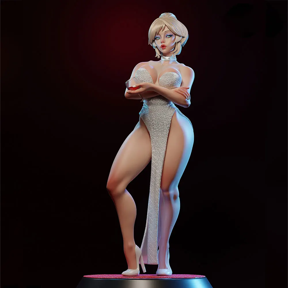 1/24=75mm-1/10=175mm Anime Character Statue GK Miniature 3D Printed Gray Model Figurine DIY Doll Model Unassembled And Unpainted