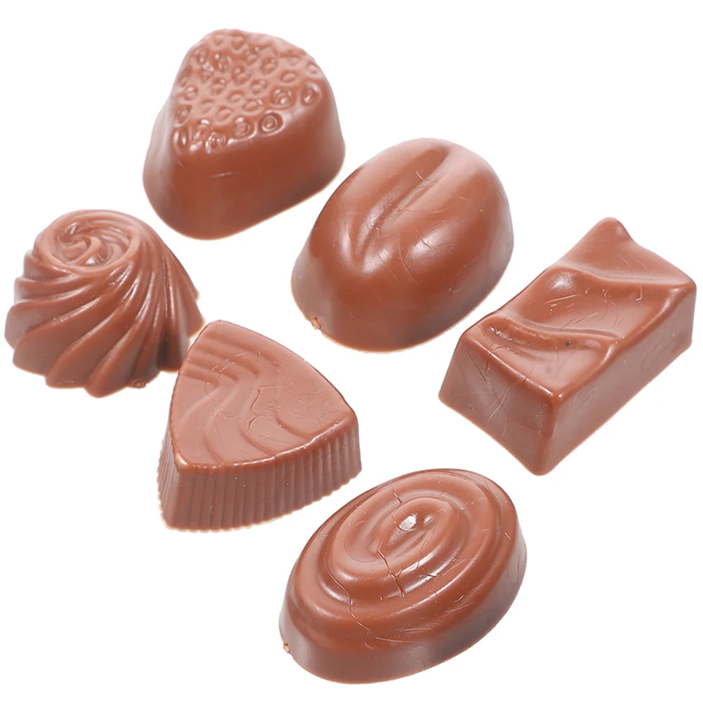 

6 Pcs Simulation Chocolate Multi-function Model Simulated Decor Desktop Interesting Children Toy Tabletop Fake Food