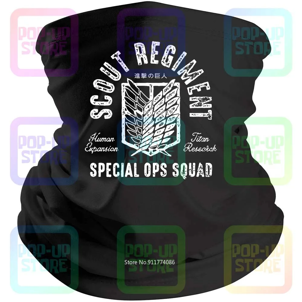 

Attack On Titan Scout Regiment Special Ops Squad Black Bandana Balaclava Scarf Neck Gaiter Mouth Cover