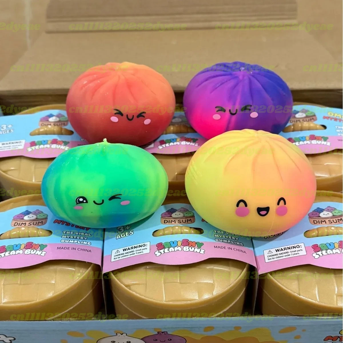 Regenbogen-Dumpling-Squishies: Stressbälle, sensorische Fidget-Spielzeuge, simuliertes Essens-Squishy-Brot mit Dampfgarer, Quetschspielzeug, Geschenk für Fans