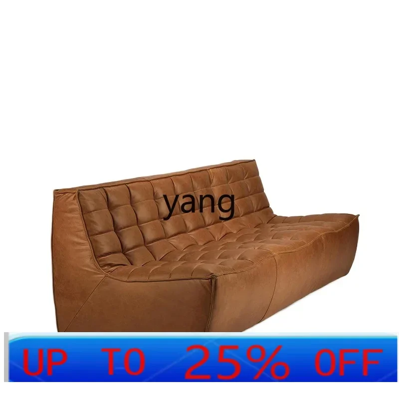 أريكة LTT الرجعية من جلد البقر من الطبقة الأولى لغرفة المعيشة وبساطة حديثة #1