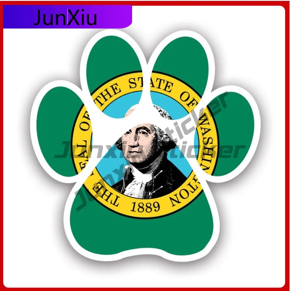 

Washington State Paw Waterproof Fade Resistant Anime Style For Bumper Helmet Motorcycle Self Adhesive No Residue Decor Cartoon