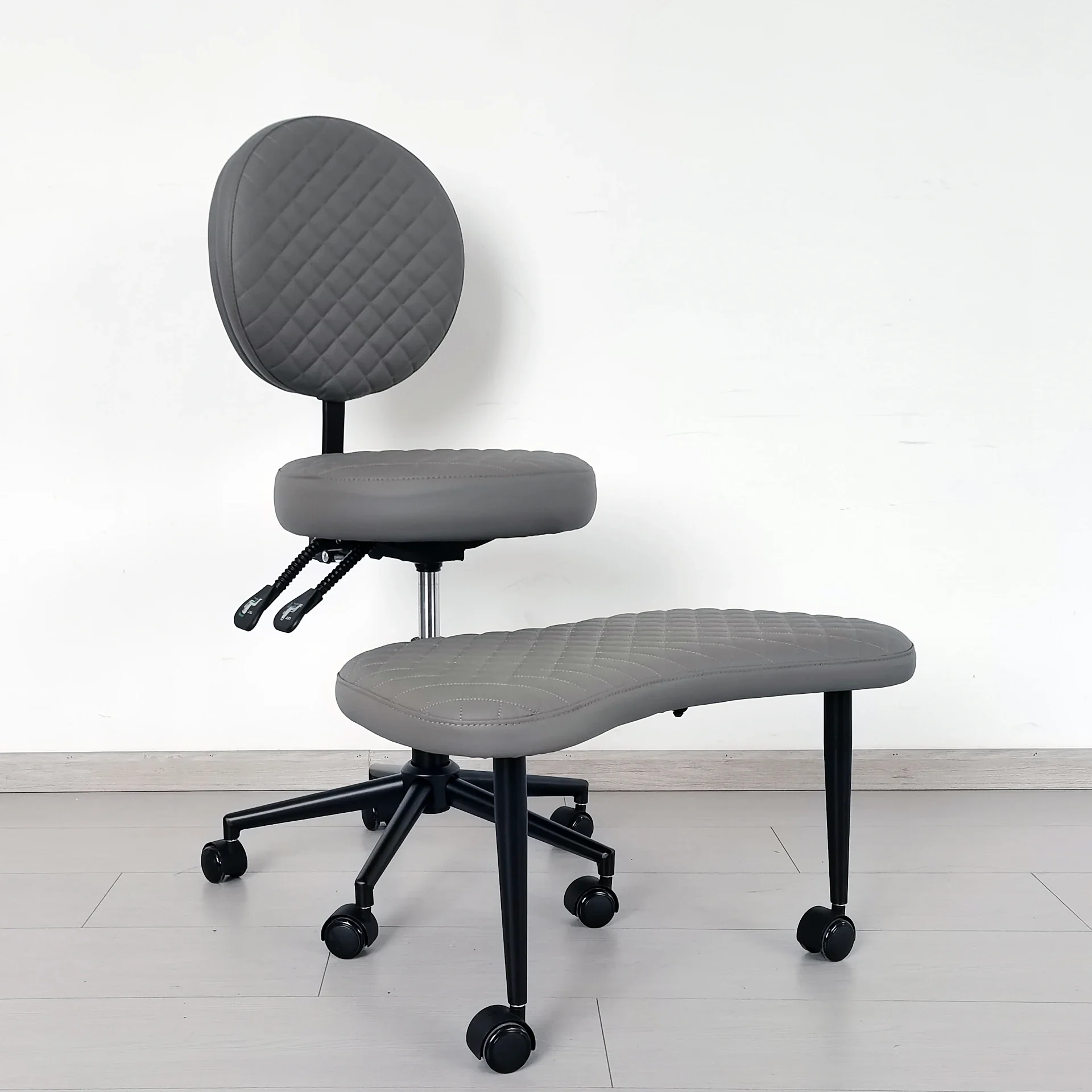 Ergonomic Cross-Legged Meditation Chair with Backrest Monkey Stool and Foot Pedal That Can Move Forward or Backward
