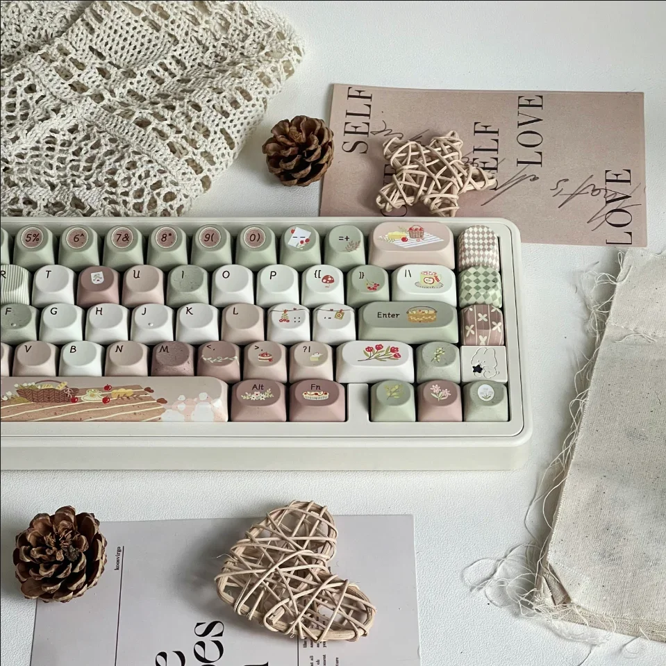 Autumn visit keycap original cute hand-painted theme keycap original SOA MOA keyboard cap
