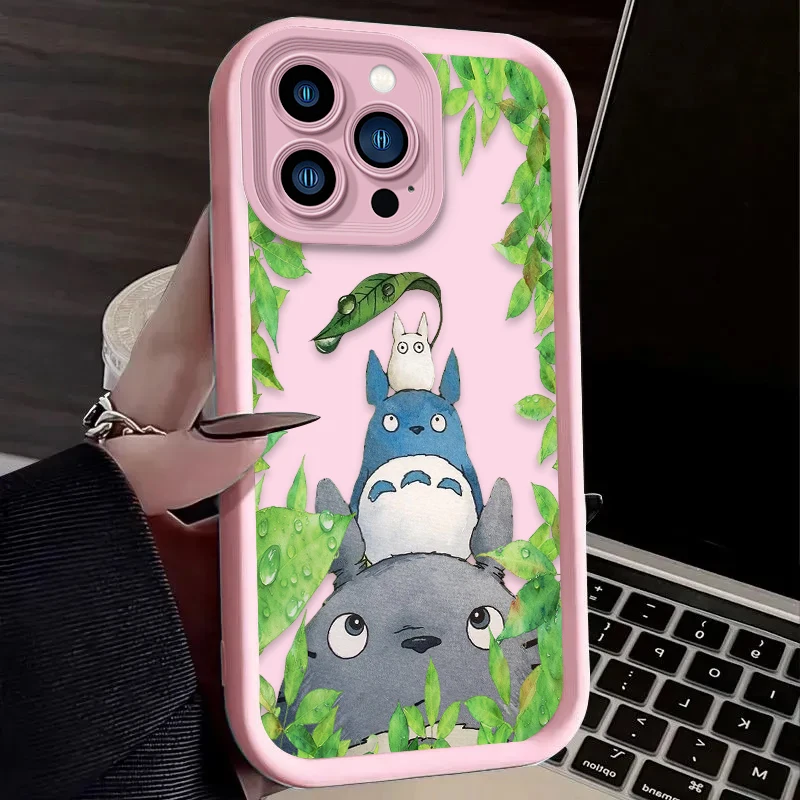 لطيف الكرتون T-Totoro جراب هاتف آيفون 17 الهواء 16 16E 15 14 13 12 11 برو ماكس X XS X S ماكس XR SE 2020 SE4 7 8 غطاء سيليكون