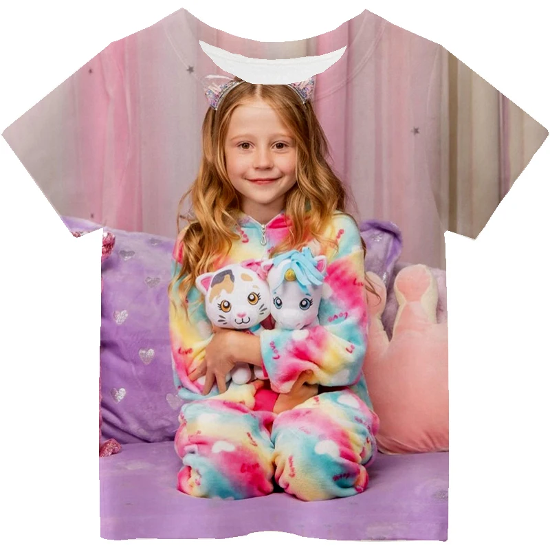 Cute Girl Nastya T Shirts Children Like Nastya 3D Print T-shirt Toddler Kawaii Tops Summer Short Sleeve Camiseta Kids Clothing