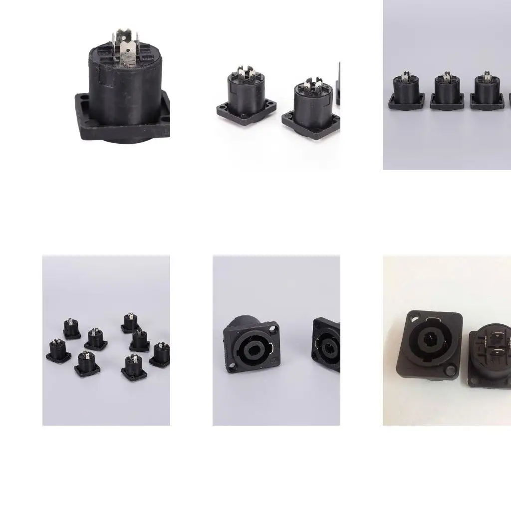 

652F 10 PCS 4 Pole Conductor Female Panel Mount 4 Pin Power Amplifier for for Head Ohm PCB Mount for Audio Loudspeaker