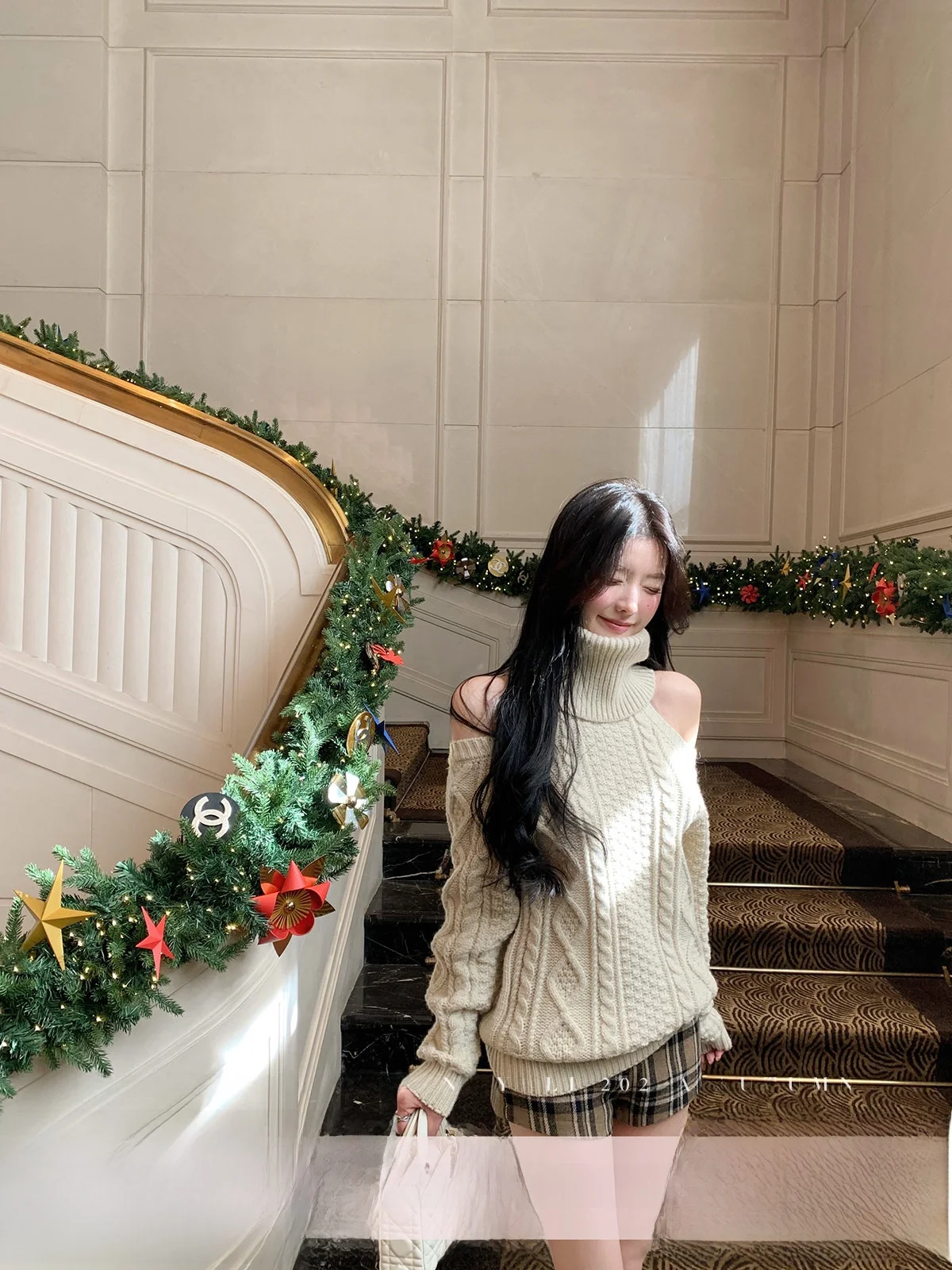 

YOLI Women's High Collar Sweater oulder Bared Korean Sle Loose Slimming Versatile Top Autumn Winter Faion Casual Wear