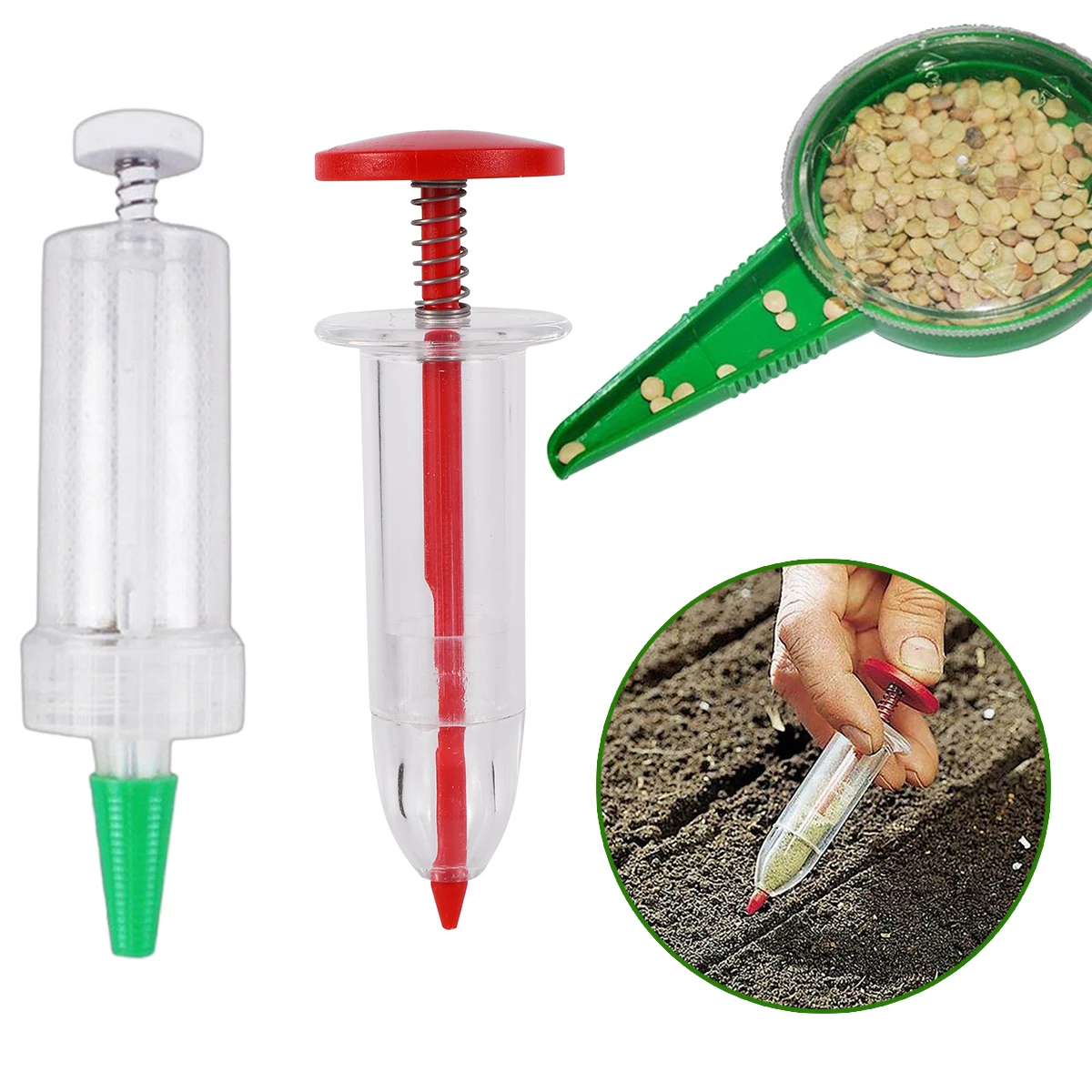 Mini Sowing Seed Dispenser Syringe Seeder Garden Precision Seeding Fertilizing Planter Manual Sower Flower Bed Planting Tool