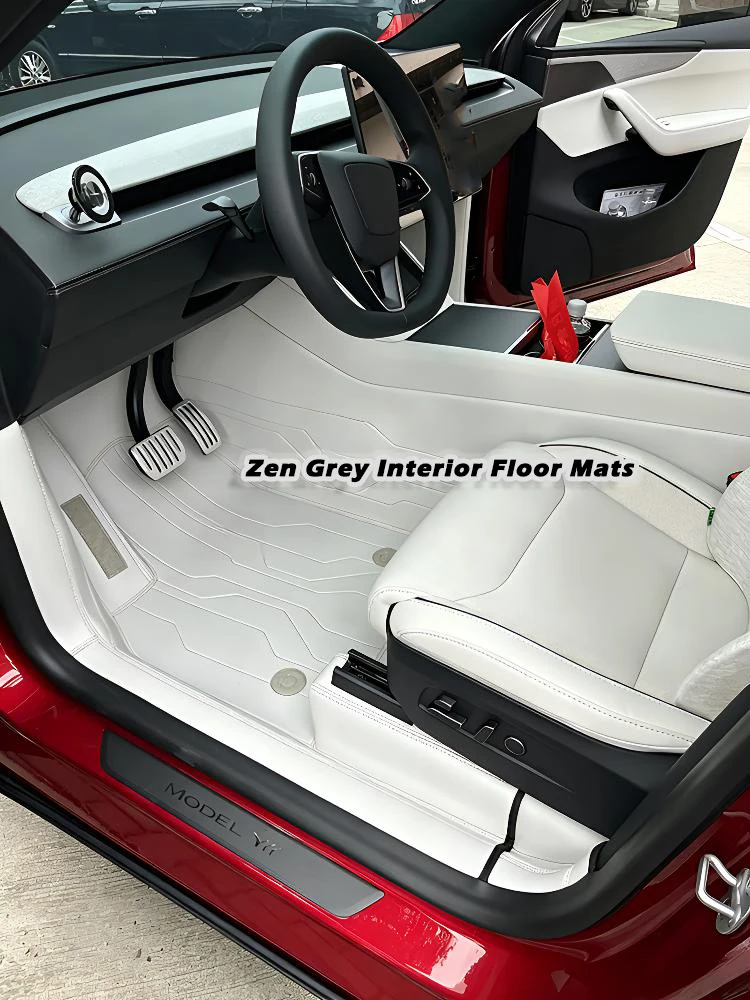 Ticify For Model Y/YL Juniper Highland3 2026 Accessories floor mats gen gray 2Layer Leather Carpet Set Custom 360 Full Enclosed