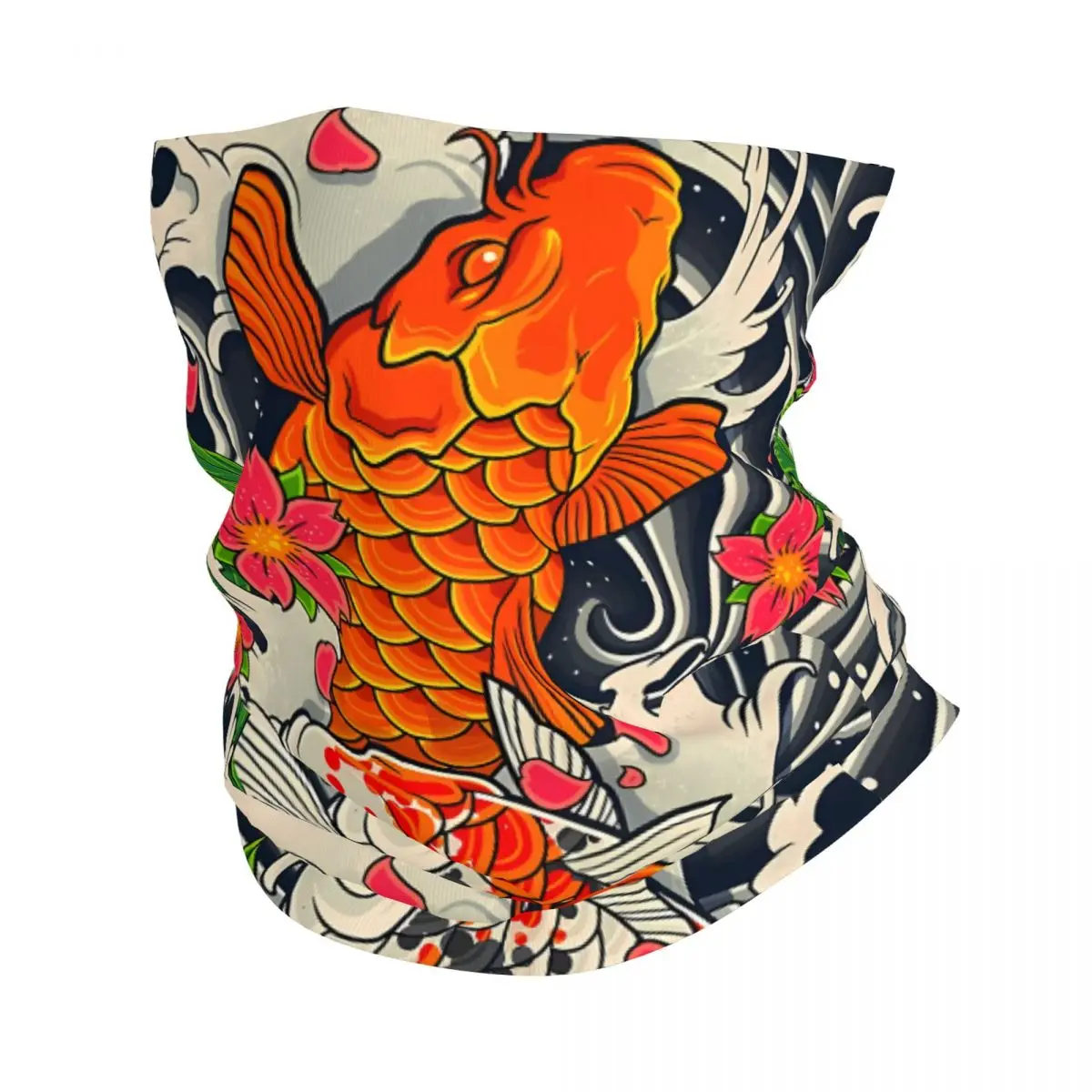 Koi Fish Pond Scarf Neckerchief Neck Face Mask Polyester