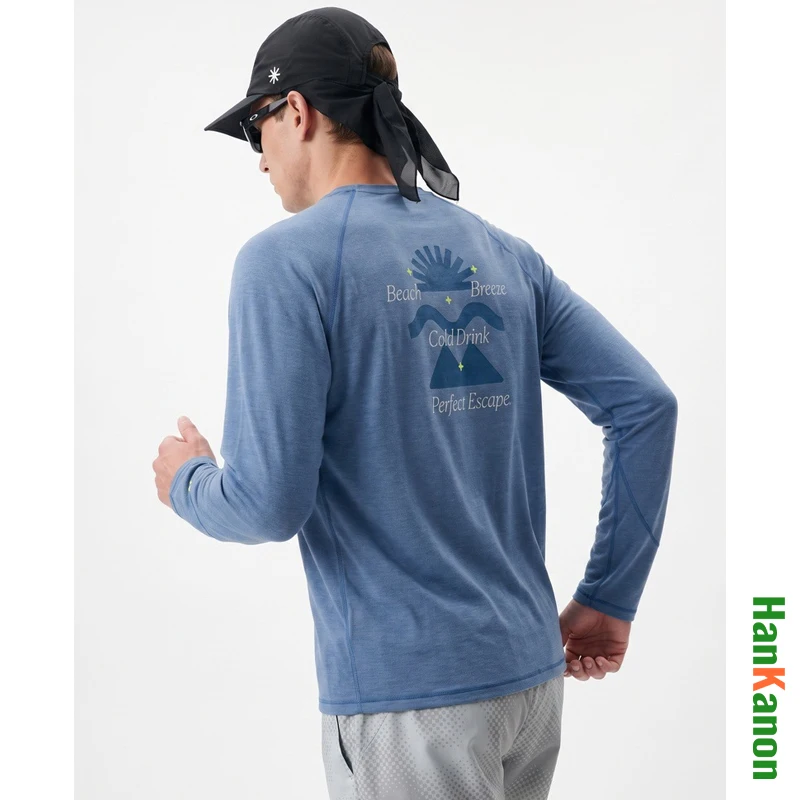 Men's Lightweight Quick-Dry Running T-Shirt – Breathable Long Sleeve Athletic Tee with Back Print, Outdoor Sports Top for Autumn