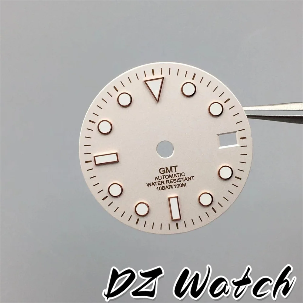 DZ 29mm quadrante bianco blu rosso verde GMT Mark Dial Green Luminous Fit NH34 movimento accessori per orologi strumento di riparazione
