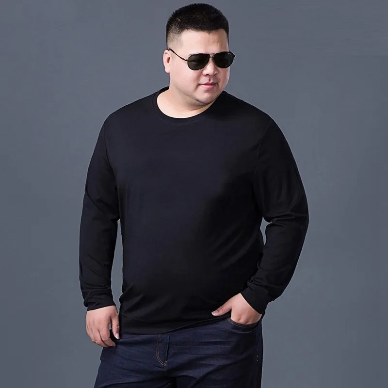 plus size big 6XL 120KG men t-shirt long sleeve autumn winter tees cotton Home tshirt tops 54 52 56 62 64 66 68