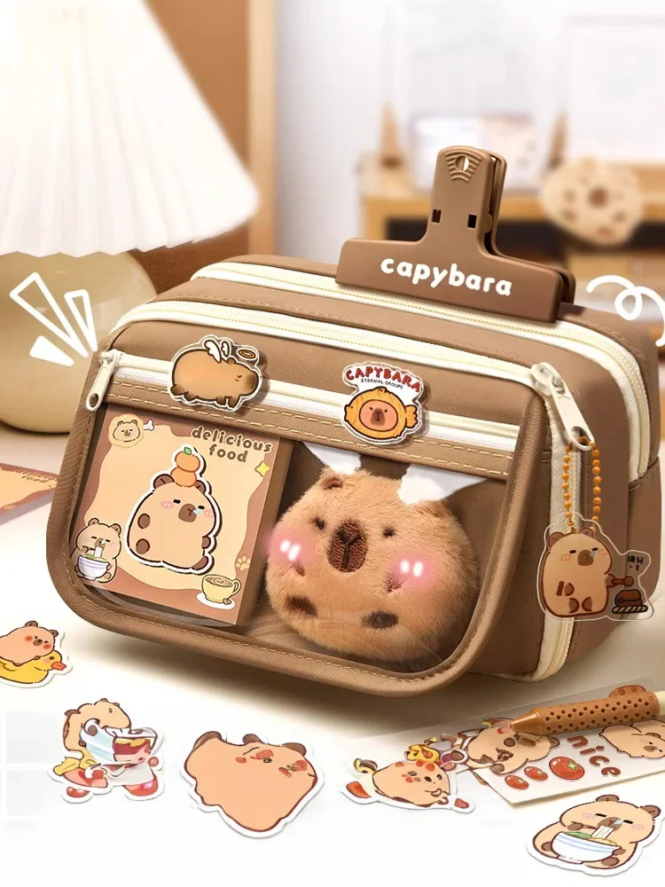 Cute Fabric Pencil Case Kawaii Large Capacity Animal Zipper Kids Bag Children's Boys' Pen Pouch Girl School Case Supplies