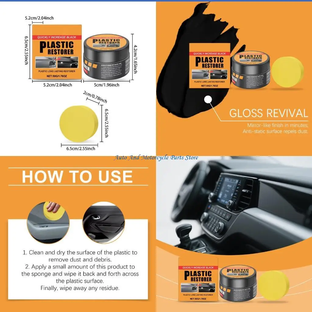 P9FD High Performances Car Interior Center Console Cleaning Paste Protects Leather