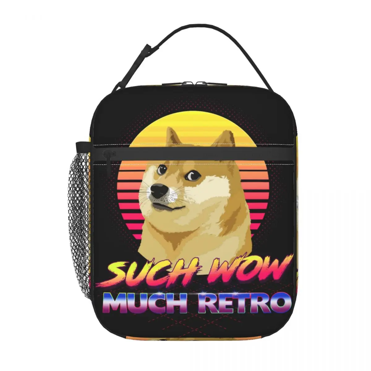 Such Wow Much Retro Cheems Doge Insulated Lunch Bags for Women Shiba Inu Resuable Thermal Cooler Bento Box Kids School Children