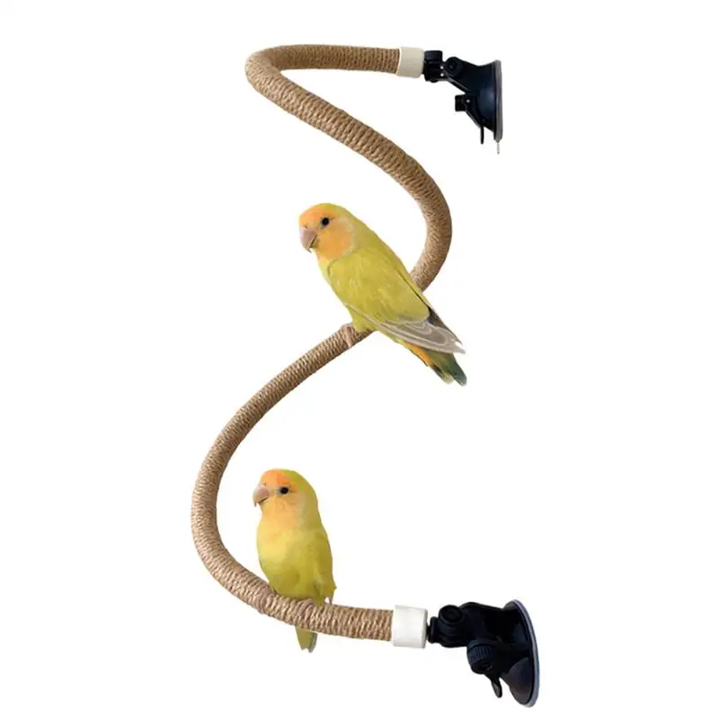 

Parrot Perch Stand Adjustable Suction Cup Climbing Perch Portable Grinding Stick Training Toys Birdcages Accessories For Small