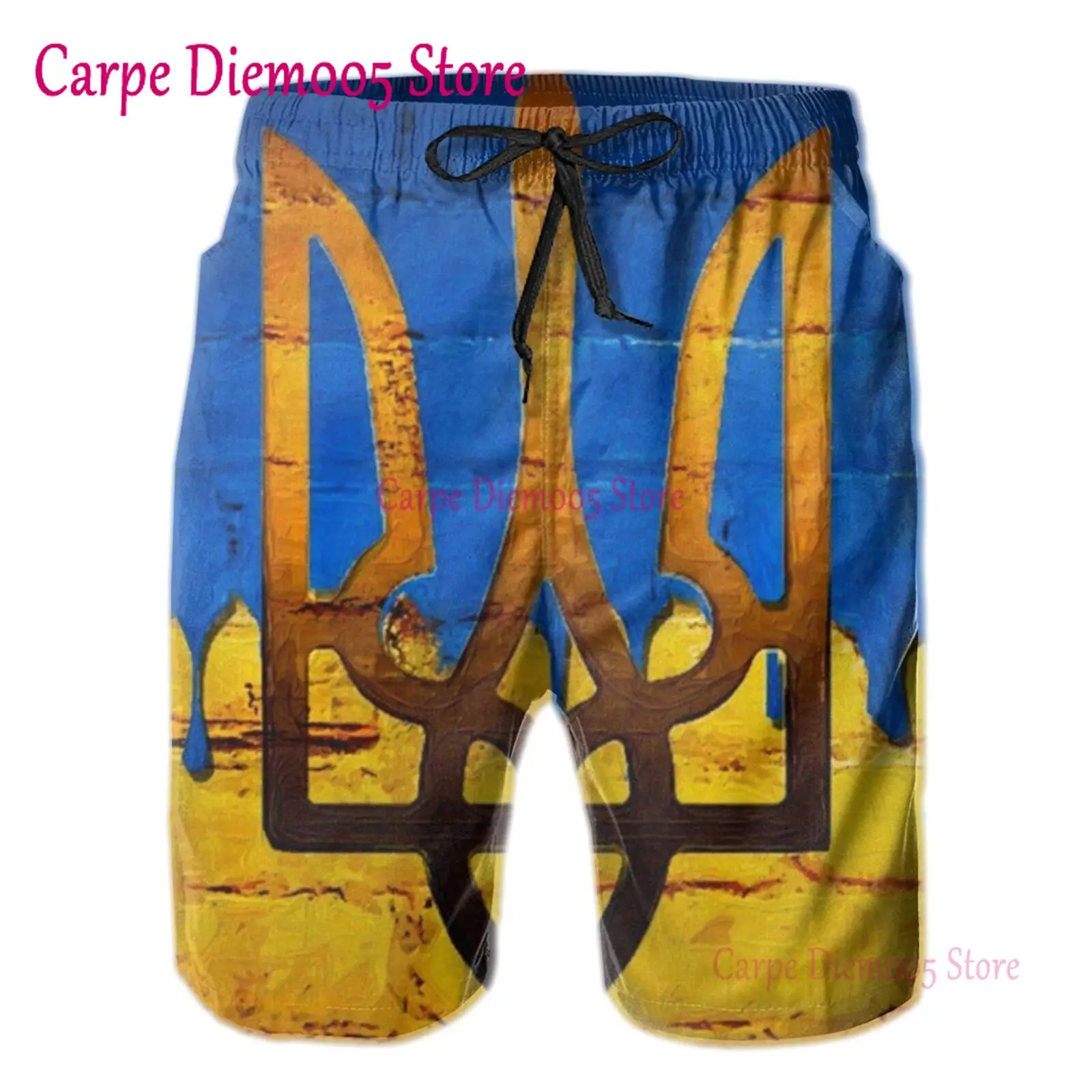 Ukraine Fashion Men\'s Shorts Beach Pants Surf Shorts Quick-Drying Swimming Trunks