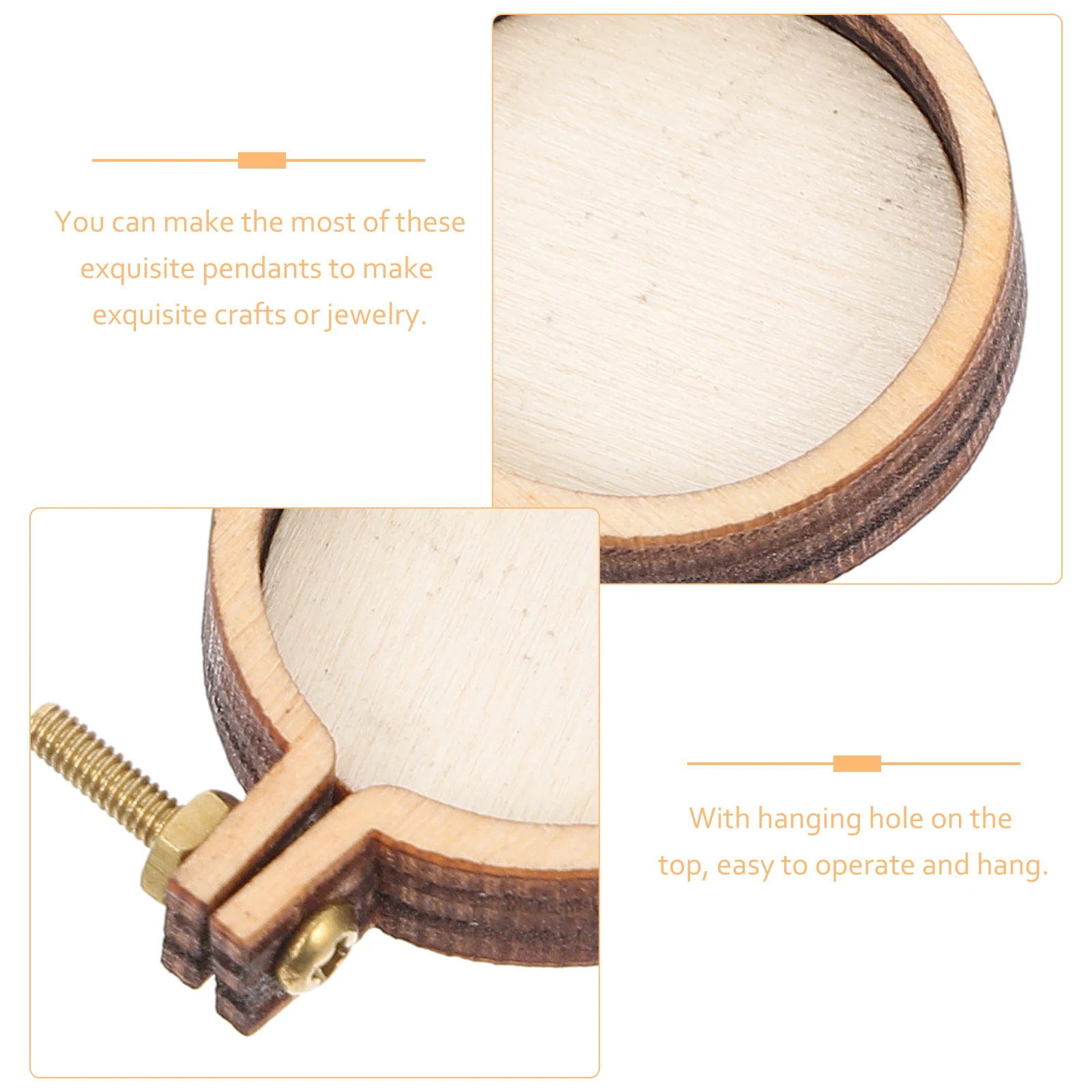 

20 set 20 Sets Mini Embroidery Pendants Stretch Hoop DIY Jewelry Craft Supplies Hanging Accessories Wooden Charms For Necklace