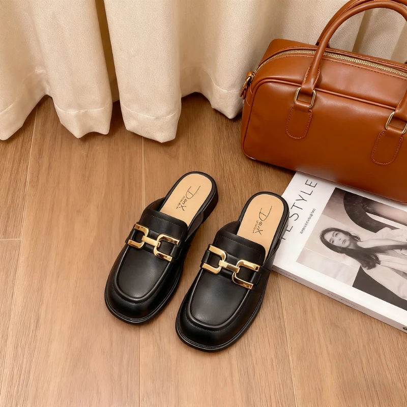 Women's Lazy Slip-on Sandals Retro Soft Sole Beach Slides Non-slip Casual Comfortable Flat Shoes Home Casual Slippers